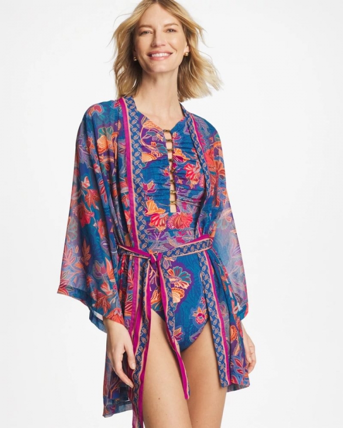 Chicos Miraclesuit® Decoupage Kimono - MULTI PRINT