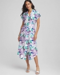 Chicos Hammered Rayon Midi Shirtdress - MULTI