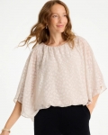 Chicos Travelers™ Bubble Hem Top - SMOKEY TAUPE