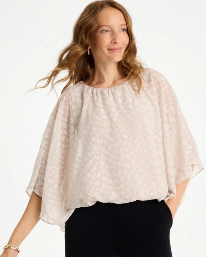 Chicos Travelers™ Bubble Hem Top - SMOKEY TAUPE