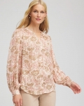 Chicos Revival Bloom Chiffon Blouse - BLUSHED Chicos Revival Bloom Chiffon Blouse - BLUSHED