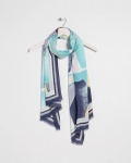 Chicos Artisanal Patch Oblong Scarf - PASSPORT BLUE Chicos Artisanal Patch Oblong Scarf - PASSPORT BLUE