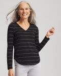 Chicos Touch of Cool™ Lurex Layering Tee - BLACK