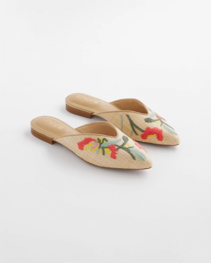 Chicos Gabby Raffia Mule - MULTI