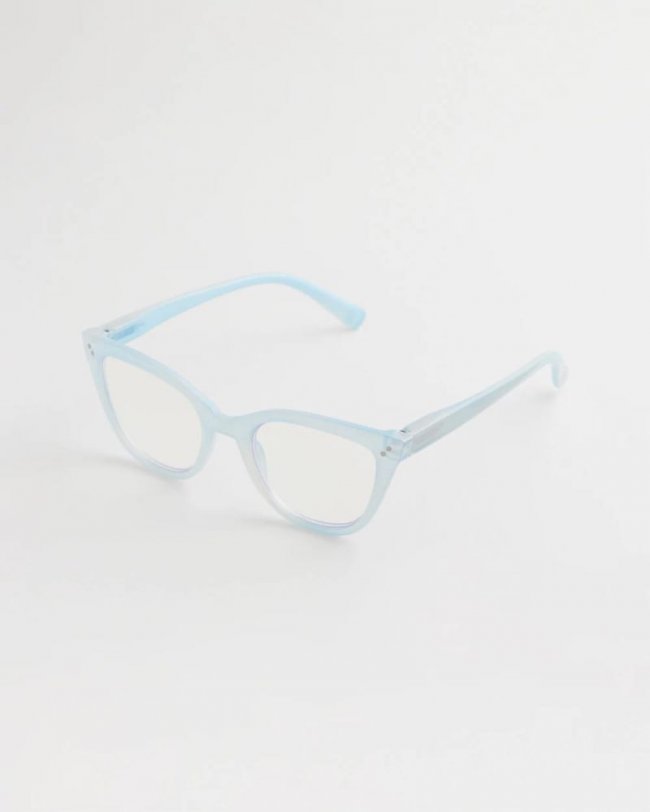 Chicos Pearlescent Cat Eye Readers - LIGHT BLUE