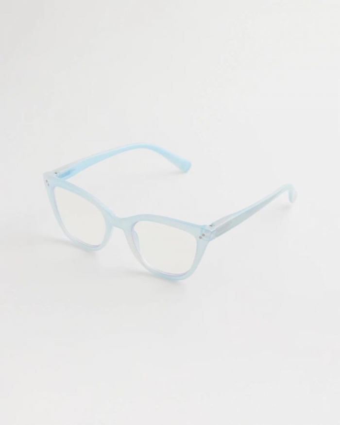 Chicos Pearlescent Cat Eye Readers - LIGHT BLUE