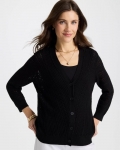 Chicos Stitchy V-Neck Cardigan - BLACK Chicos Stitchy V-Neck Cardigan - BLACK