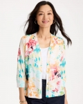 Chicos Printed Summer Romance Cardigan - CALYPSO CORAL Chicos Printed Summer Romance Cardigan - CALYPSO CORAL