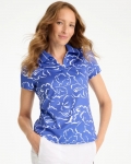 Chicos Zenergy® UPF Mesh Collar Polo Top - AMPARO BLUE