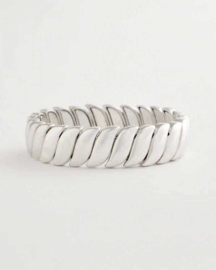 Chicos Matte Twist Stretch Bracelet - SILVER