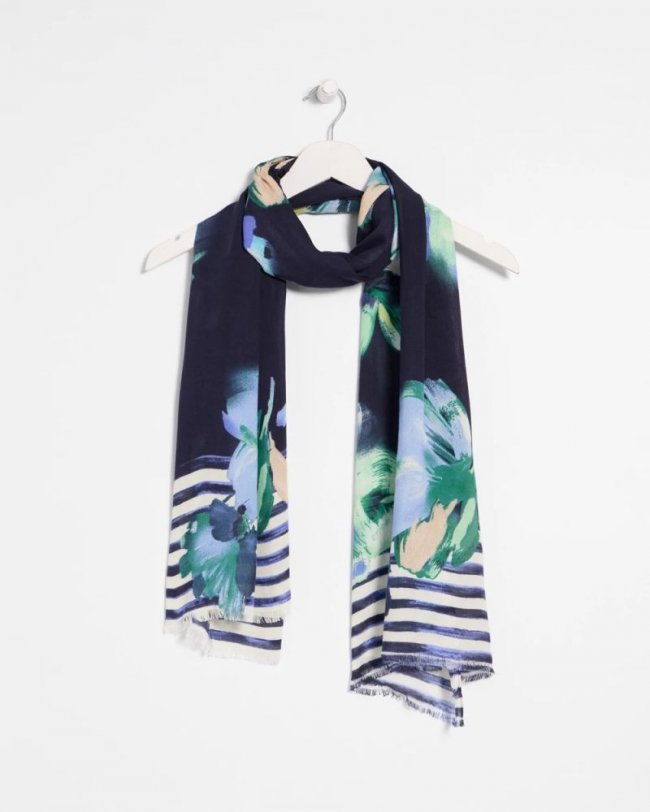 Chicos Printed Oblong Scarf - PASSPORT BLUE Chicos Printed Oblong Scarf - PASSPORT BLUE