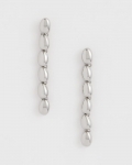 Chicos Silver Linear Bead Earrings - SILVER