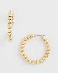 Chicos No Droop® Golden Beaded Hoop Earrings - GOLD Chicos No Droop® Golden Beaded Hoop Earrings - GOLD