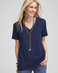 Chicos Denim V-Neck Tee - RIVIERA AUTHENTIC Chicos Denim V-Neck Tee - RIVIERA AUTHENTIC