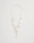 Chicos Silvertone Shell Charm Y-Necklace - SILVER