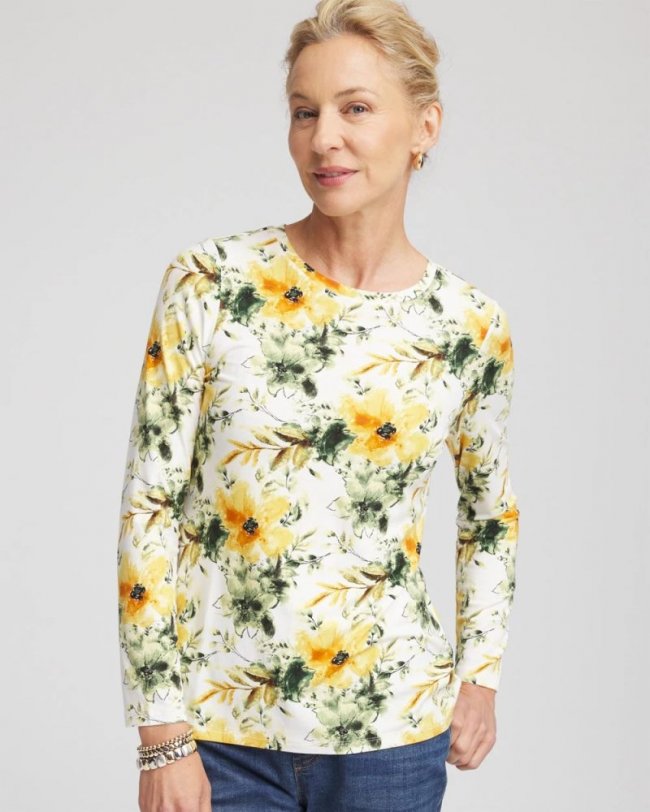 Chicos Garden Touch of Cool™ Layering Tee - ECRU
