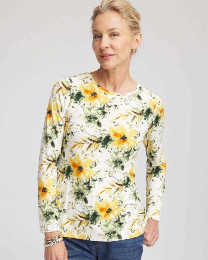 Chicos Garden Touch of Cool™ Layering Tee - ECRU