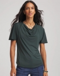 Chicos Jersey Knit Cowlneck Tee - DARKEST SPRUCE Chicos Jersey Knit Cowlneck Tee - DARKEST SPRUCE
