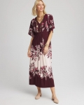 Chicos Floral Flutter-Sleeve Maxi Dress - BLACK Chicos Floral Flutter-Sleeve Maxi Dress - BLACK