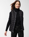 Chicos Embellished Puffer Vest - BLACK Chicos Embellished Puffer Vest - BLACK
