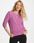 Chicos Relaxed Dolman Pullover Sweater - VIOLET SHADOW