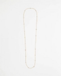 Chicos Fine Crystal Long Chain Necklace - GOLD