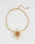 Chicos Gold Flower Pendant Necklace - GOLD