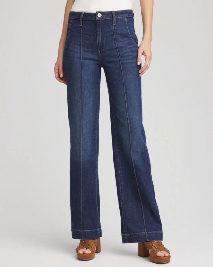 Chicos High-Rise Straight Fit Jeans - BISCAYNE INDIGO