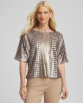 Chicos Art Deco Dolman Sequins Tee - GOLD Chicos Art Deco Dolman Sequins Tee - GOLD