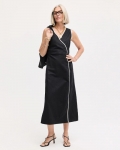Chicos Sleeveless Surplice Linen Dress - BLACK Chicos Sleeveless Surplice Linen Dress - BLACK