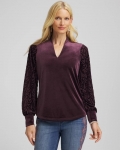 Chicos Art Deco Velvet Burnout Top - NIGHT BLOOM Chicos Art Deco Velvet Burnout Top - NIGHT BLOOM