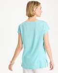 Chicos Linen Dolman Tee - BONDI BLUE Chicos Linen Dolman Tee - BONDI BLUE