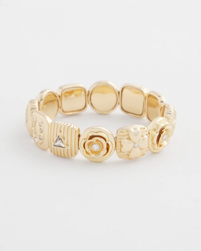 Chicos Stretch Lucky Charm Bracelet - GOLD