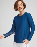 Chicos Zenergy® UPF Crew Neck Mesh-Inset Pullover - SEAPORT