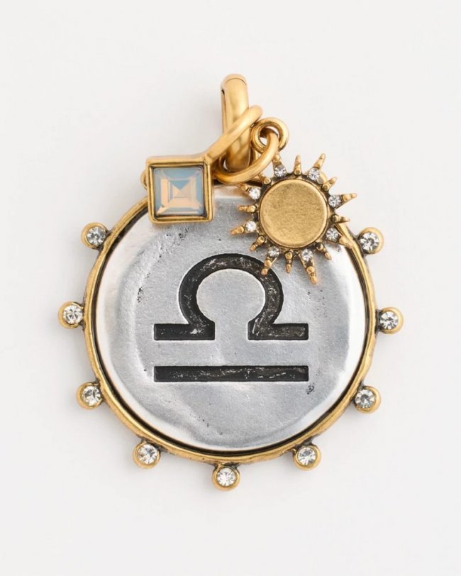Chicos Libra Zodiac Charm Pendant - MIXED METALS