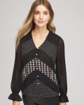 Chicos Georgette Polka Dot Blouse - BLACK Chicos Georgette Polka Dot Blouse - BLACK
