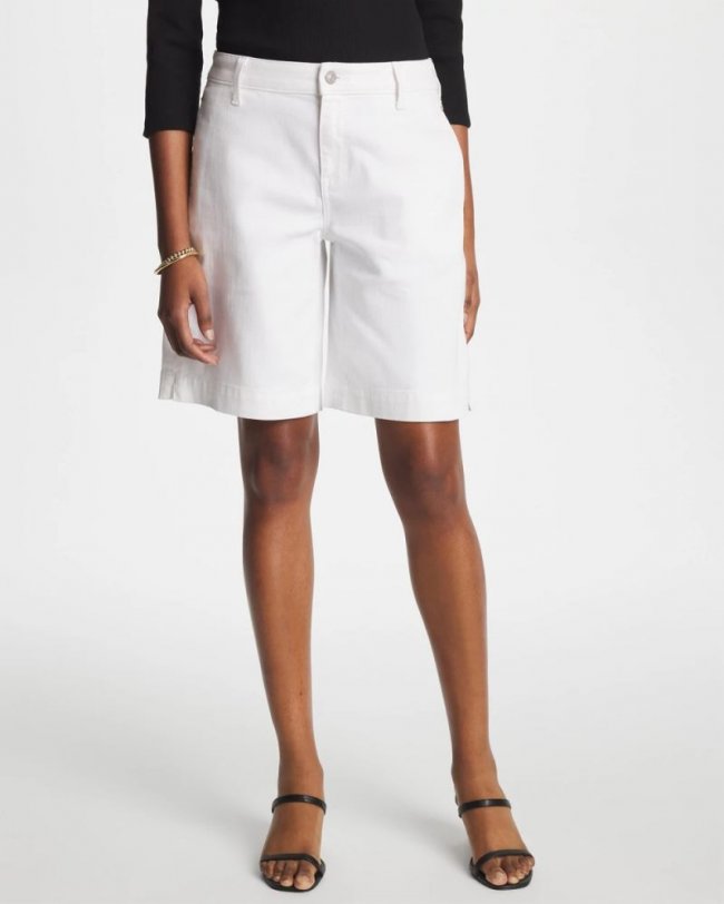 Chicos Denim Trouser Shorts - ALABASTER