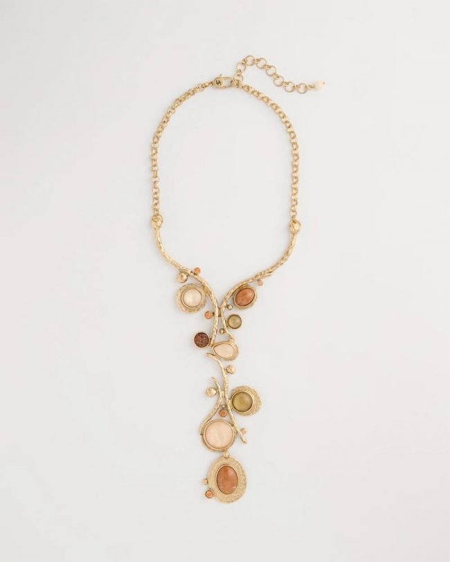 Chicos Chico's Originals Neutral Linear Swirl Necklace - NEUTRAL