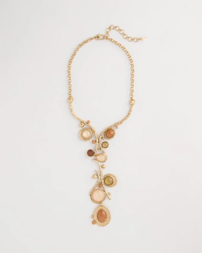 Chicos Chico's Originals Neutral Linear Swirl Necklace - NEUTRAL