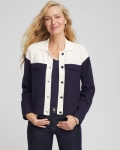 Chicos Colorblock Cardigan Jacket - PASSPORT BLUE Chicos Colorblock Cardigan Jacket - PASSPORT BLUE