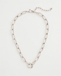 Chicos Silvertone Charm Link Necklace - SILVER Chicos Silvertone Charm Link Necklace - SILVER