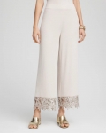 Chicos Travelers™ Lace Trim Cropped Pants - SMOKEY TAUPE Chicos Travelers™ Lace Trim Cropped Pants - SMOKEY TAUPE