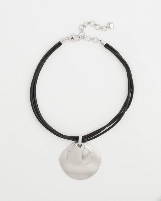 Chicos Silver Pendant On Cord - SILVER