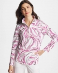Chicos Zenergy® UPF Speckled Wave Half Zip - EUROPA PINK