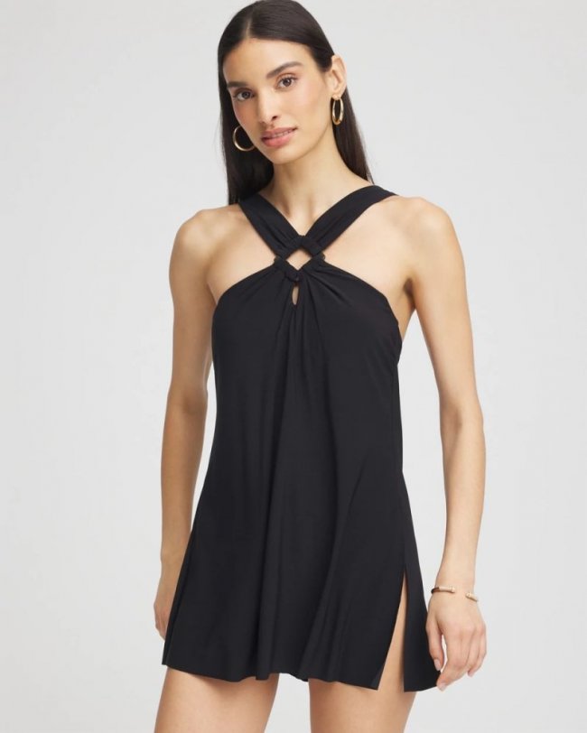Chicos Magicsuit® Square-Cut Beverly Swim Dress - BLACK