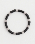 Chicos Black Barrel Bead Stretch Bracelet - BLACK