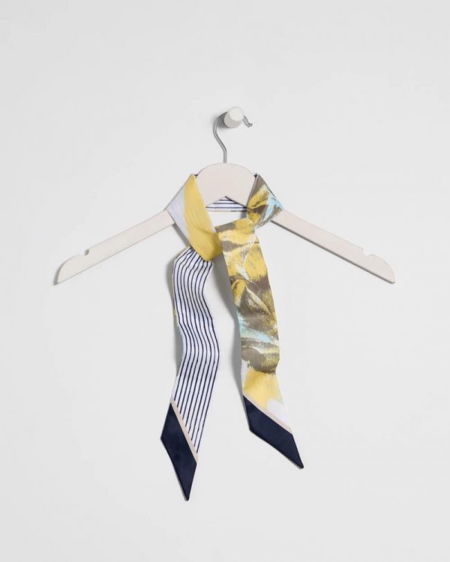 Chicos Striped Skinny Scarf - GOLDEN HAZE Chicos Striped Skinny Scarf - GOLDEN HAZE