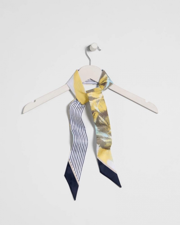 Chicos Striped Skinny Scarf - GOLDEN HAZE