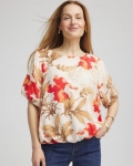 Chicos Floral Bubble-Hem Blouse - GLISTENING SAND Chicos Floral Bubble-Hem Blouse - GLISTENING SAND