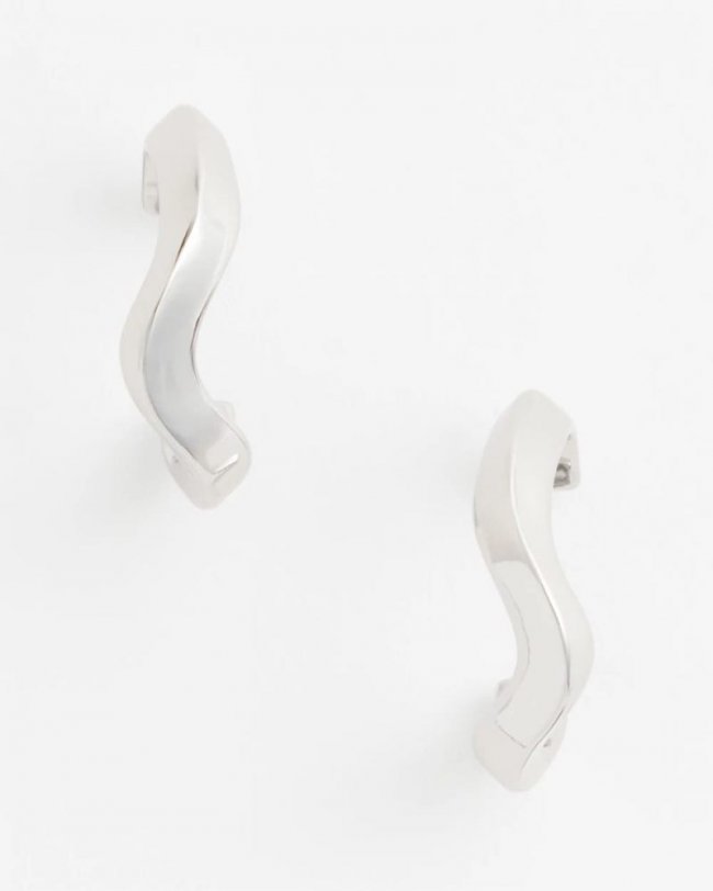 Chicos Silver Wavy Hoop Earrings - SILVER